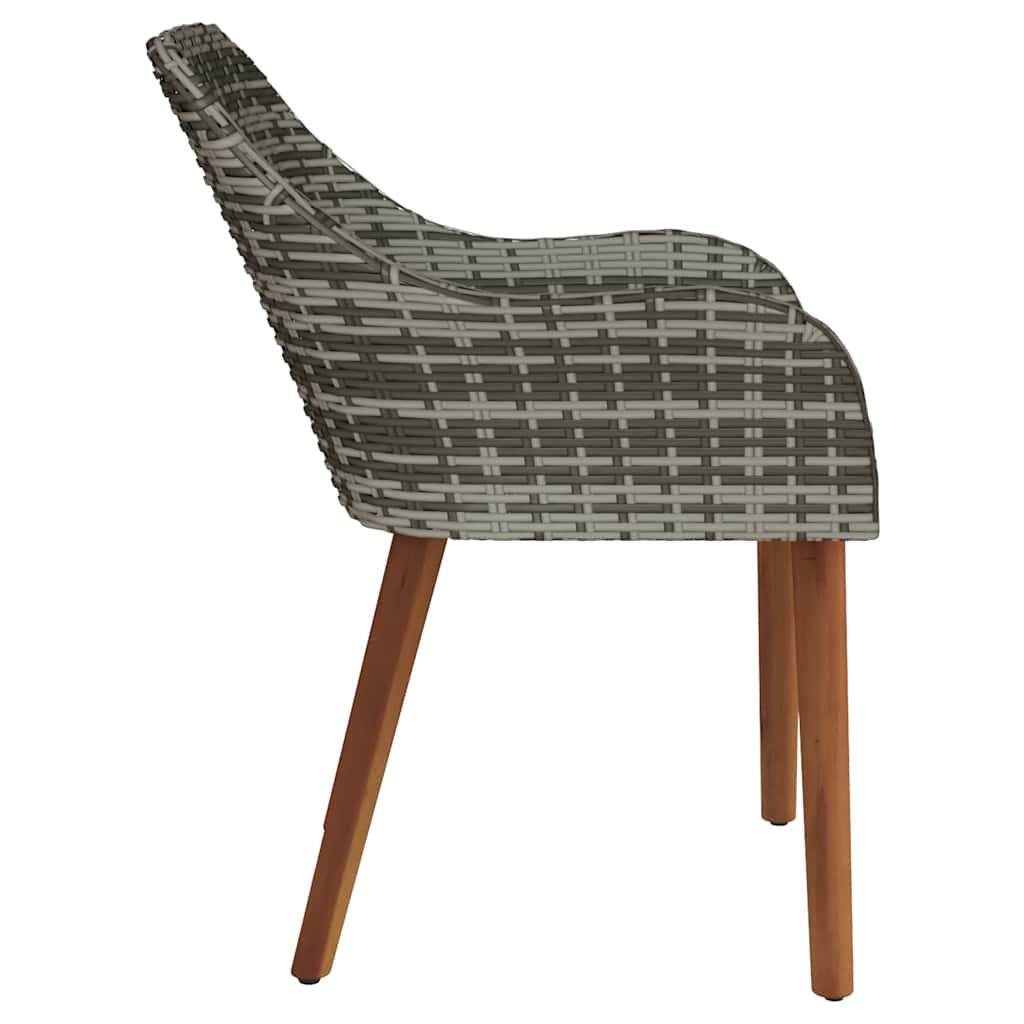 Sedie da Giardino  con cuscini - 2 pezzi, grigio, in rattan sintetico 42006214