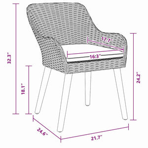 Sedie da Giardino  con cuscini - 2 pezzi, grigio, in rattan sintetico 42006214