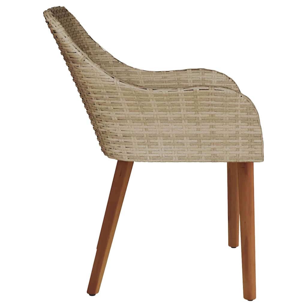 Set di 2 sedie da giardino  con cuscini beige in rattan sintetico 42006215