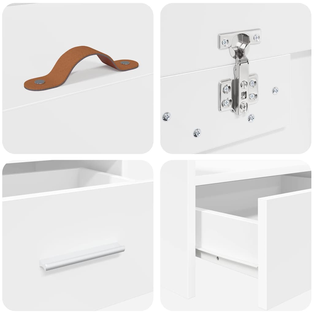 Struttura letto con contenitore Bianco 100 x 200 cm Legno multistrato