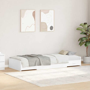 Struttura letto con contenitore Bianco 100 x 200 cm Legno multistrato