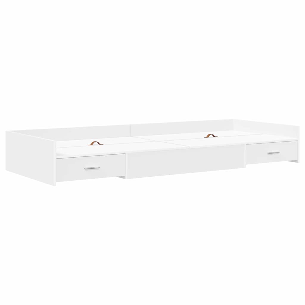 Struttura letto con contenitore Bianco 100 x 200 cm Legno multistrato