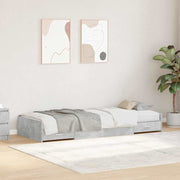 Struttura letto con contenitore Grigio cemento 100 x 200 cm
