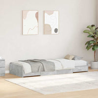 Struttura letto con contenitore Grigio cemento 100 x 200 cm
