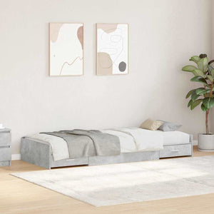 Struttura letto con contenitore Grigio cemento 100 x 200 cm