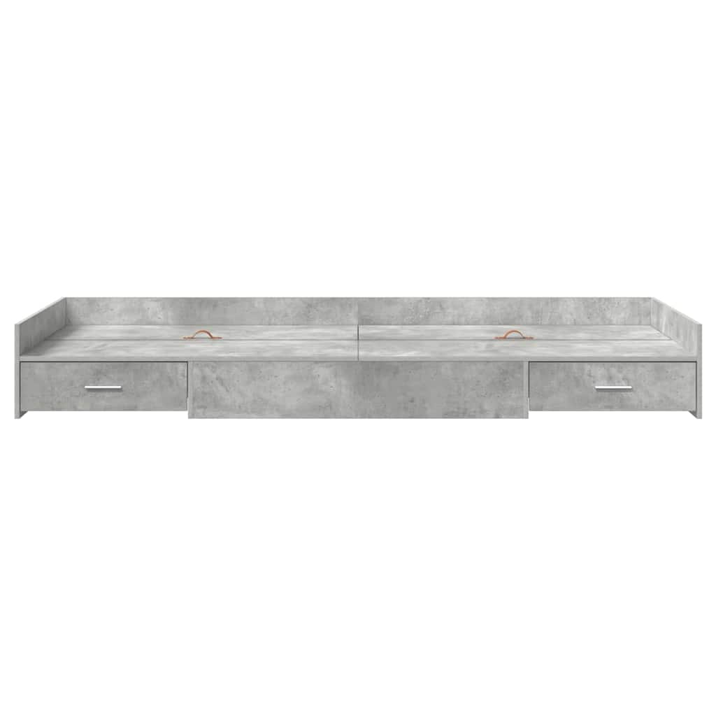 Struttura letto con contenitore Grigio cemento 100 x 200 cm