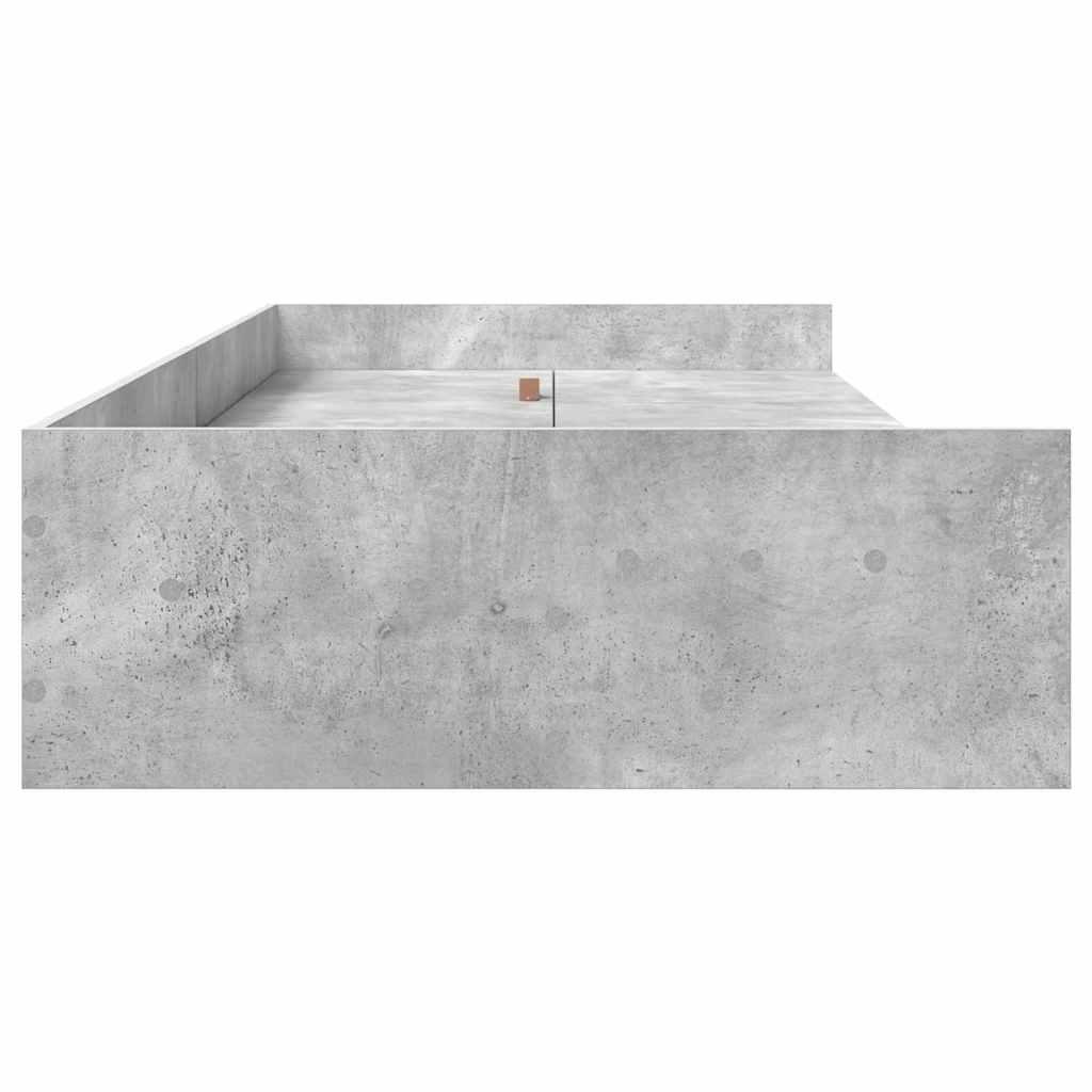 Struttura letto con contenitore Grigio cemento 100 x 200 cm