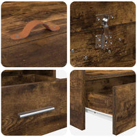 Struttura letto con contenitore con testiera Rovere fumé 100 x 200 cm