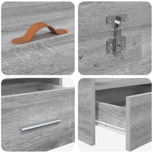 Struttura letto con contenitore Grigio Sonoma 100 x 200 cm