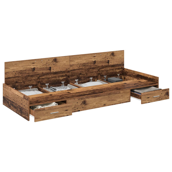 Struttura del letto con testiera-Giroletto con Testiera Legno vecchio 100 x 200 cm 184085