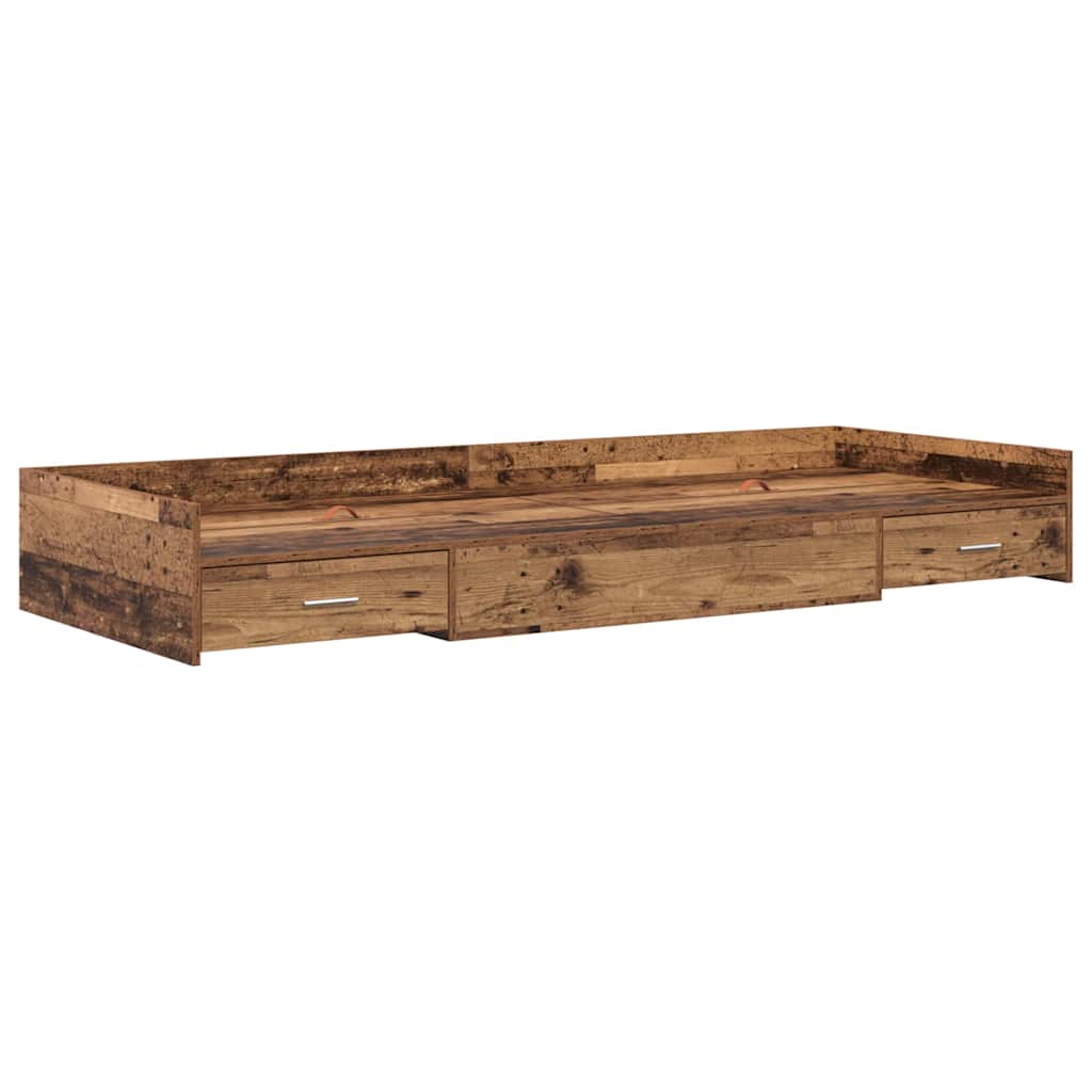 Struttura letto con contenitore Legno vecchio 100 x 200 cm
