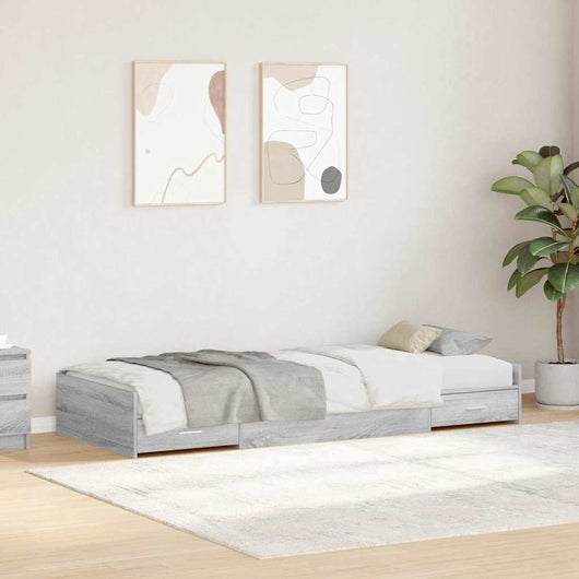 Struttura letto con contenitore Grigio Sonoma 90 x 200 cm