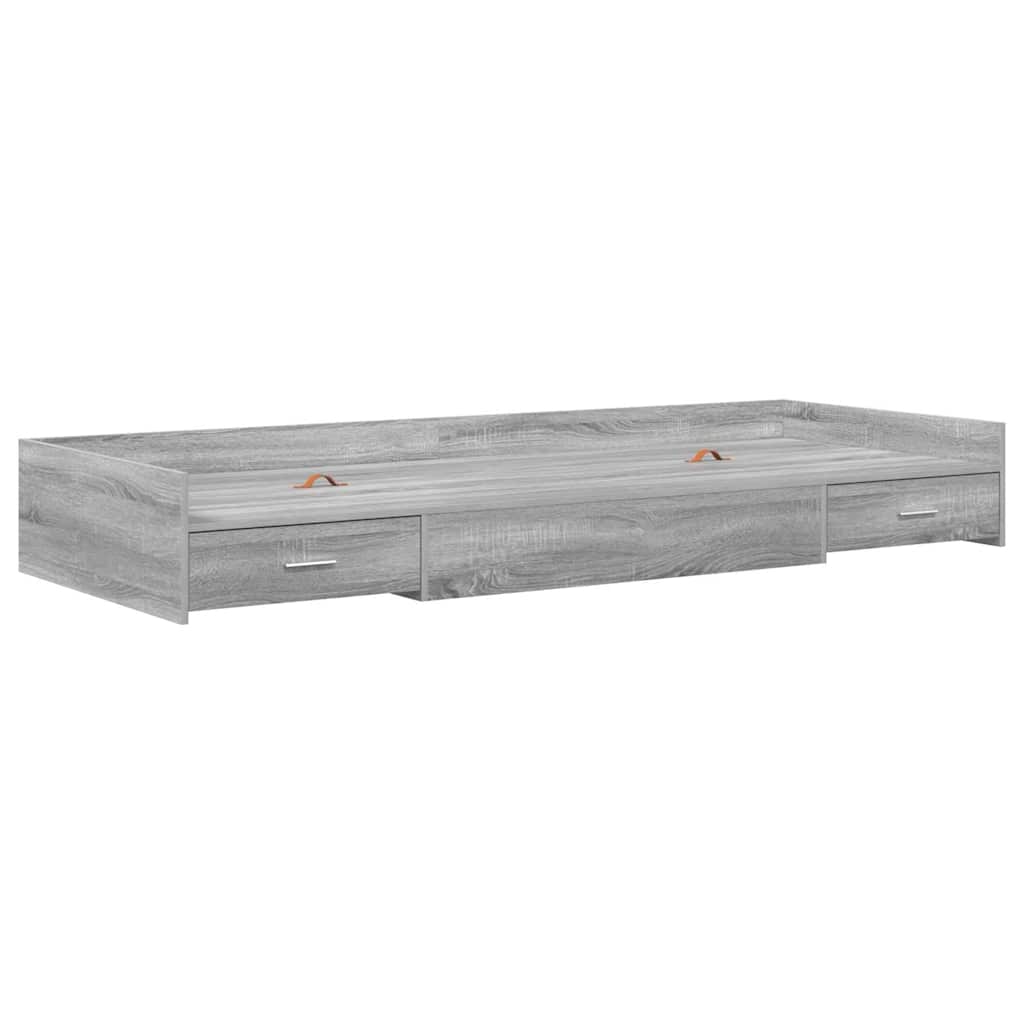 Struttura letto con contenitore Grigio Sonoma 90 x 200 cm