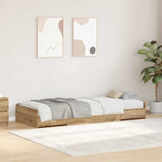 Struttura letto con contenitore Rovere artigianale 90 x 200 cm