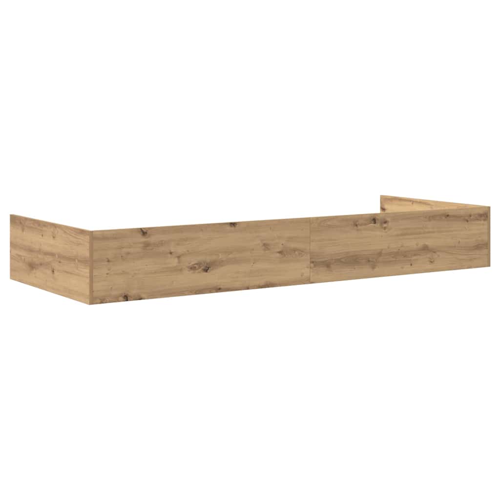 Struttura letto con contenitore Rovere artigianale 90 x 200 cm