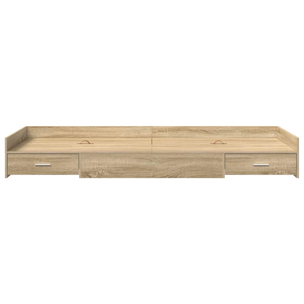 Struttura letto con contenitore Rovere Sonoma 80 x 200 cm