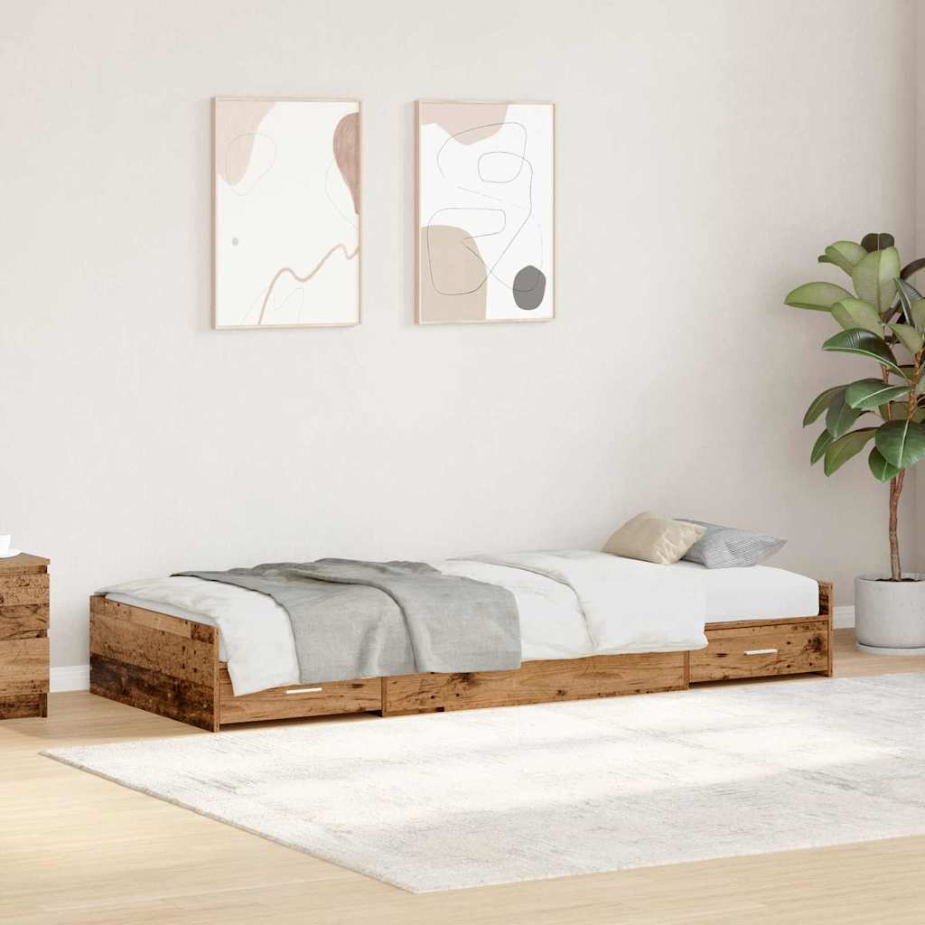 Struttura letto con contenitore Legno vecchio 80 x 200 cm