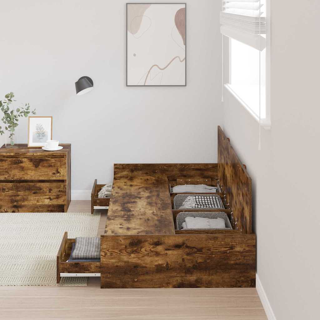 Struttura letto con contenitore Legno vecchio 80 x 200 cm