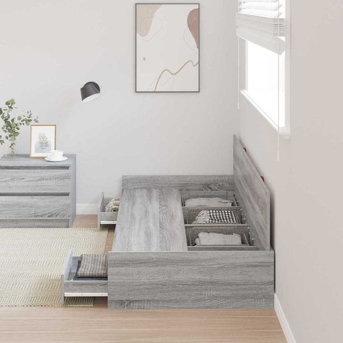 Struttura letto con contenitore Grigio Sonoma 80 x 200 cm