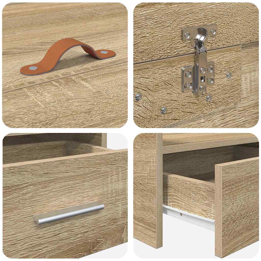 Struttura letto con contenitore Rovere Sonoma 75 x 190 cm