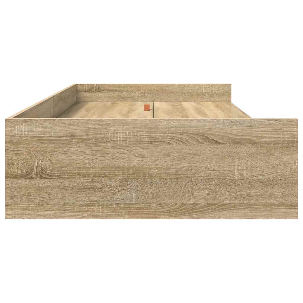 Struttura letto con contenitore Rovere Sonoma 75 x 190 cm