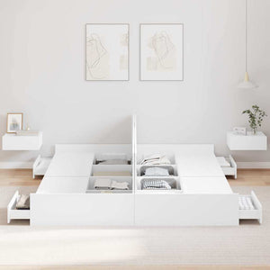 vidaXL Struttura letto con contenitore Bianco 200 x 200 cm
