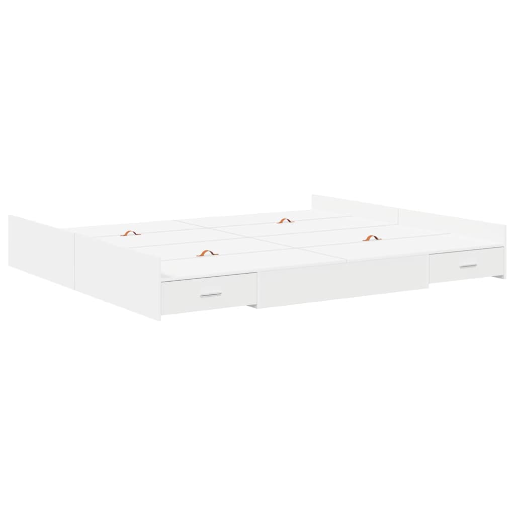 vidaXL Struttura letto con contenitore Bianco 200 x 200 cm