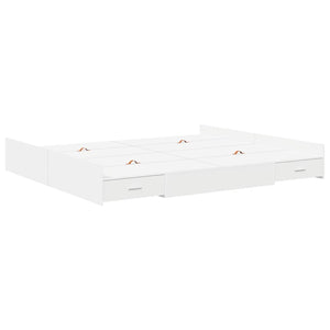 vidaXL Struttura letto con contenitore Bianco 200 x 200 cm