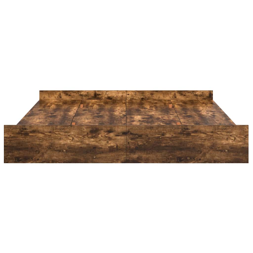 vidaXL Struttura letto con contenitore Rovere fumo 200 x 200 cm