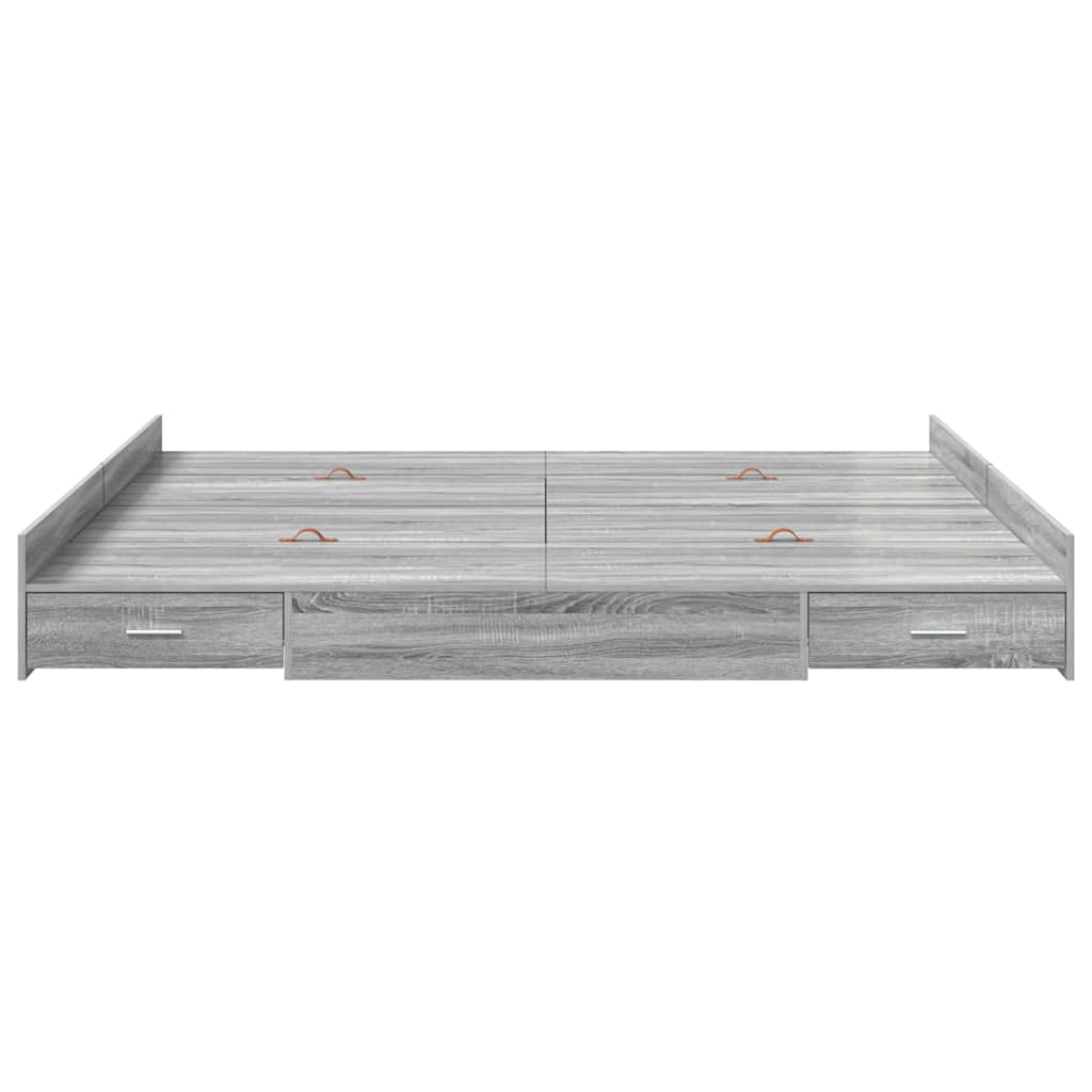vidaXL Struttura letto con contenitore Grigio sonoma 200 x 200 cm