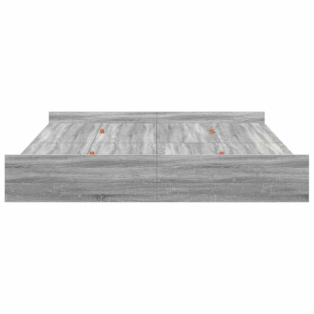 vidaXL Struttura letto con contenitore Grigio sonoma 200 x 200 cm