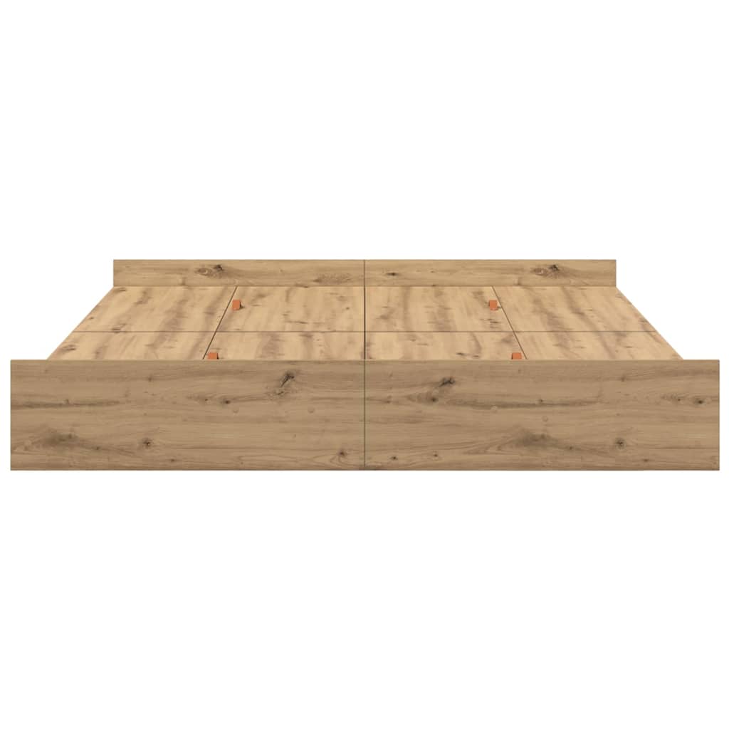 vidaXL Struttura letto con contenitore rovere artigianale 200 x 200 cm