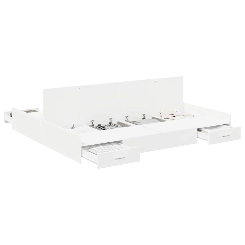 vidaXL Struttura letto con contenitore Bianco 180 x 200 cm