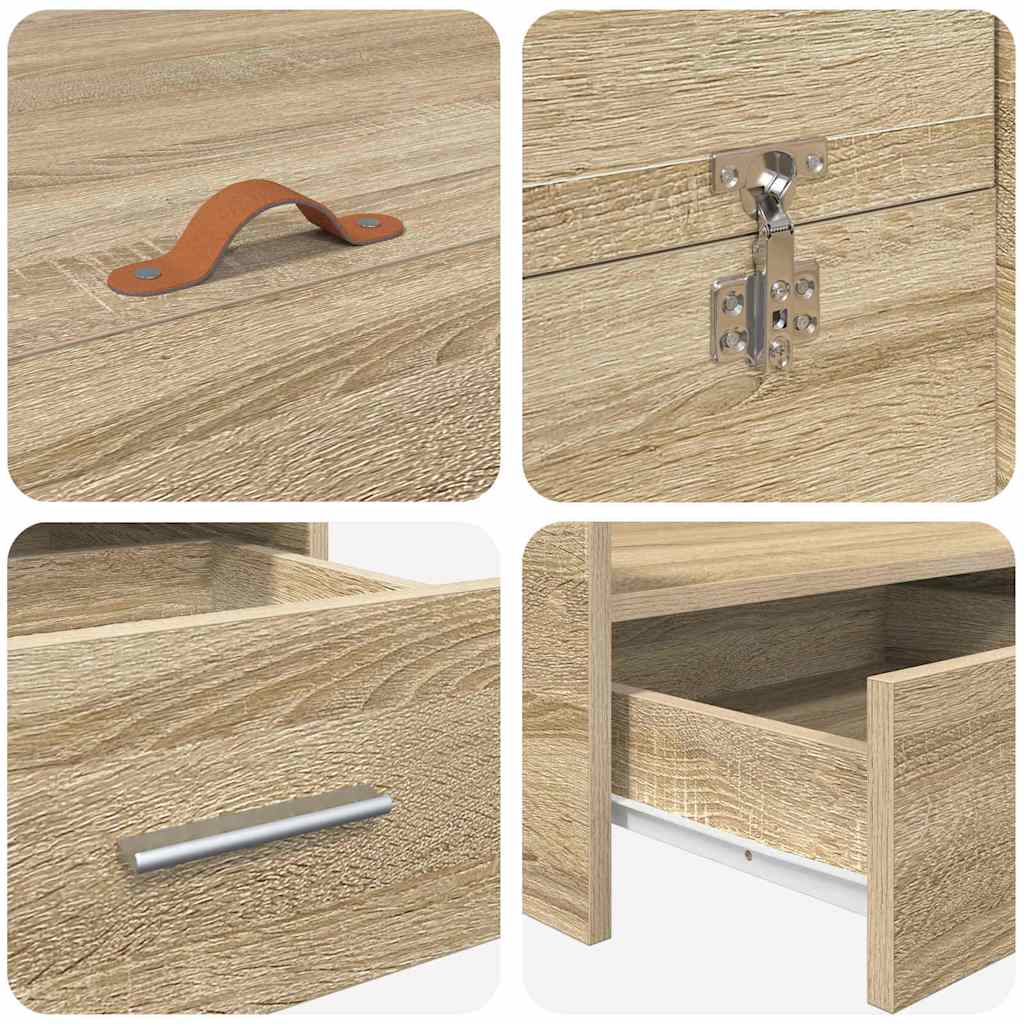 vidaXL Struttura letto con contenitore rovere sonoma 180 x 200 cm