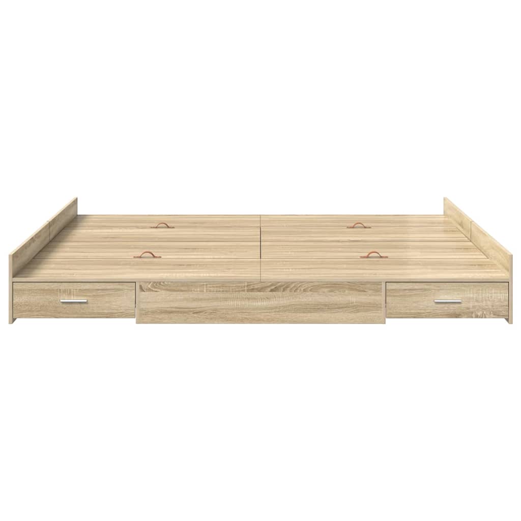 vidaXL Struttura letto con contenitore rovere sonoma 180 x 200 cm
