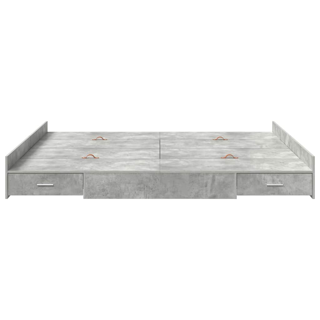 vidaXL Struttura letto con contenitore Grigio cemento 180 x 200 cm