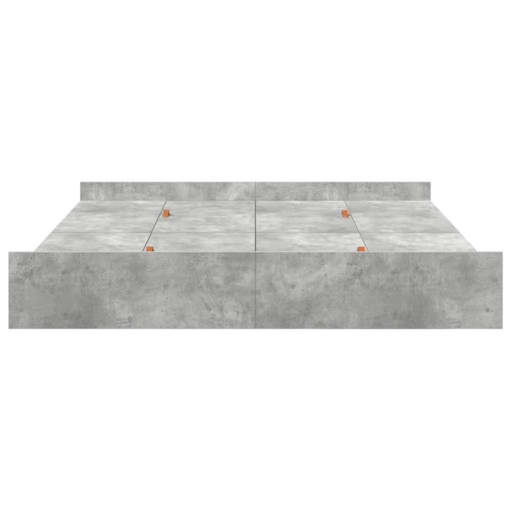 vidaXL Struttura letto con contenitore Grigio cemento 180 x 200 cm