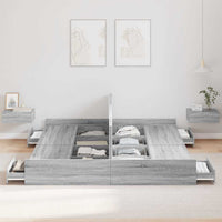 vidaXL Struttura letto con contenitore Grigio sonoma 180 x 200 cm
