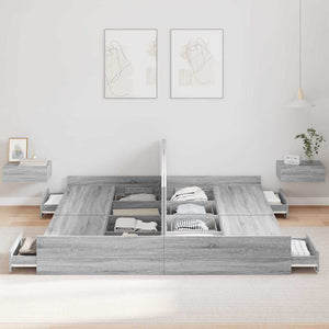 vidaXL Struttura letto con contenitore Grigio sonoma 180 x 200 cm