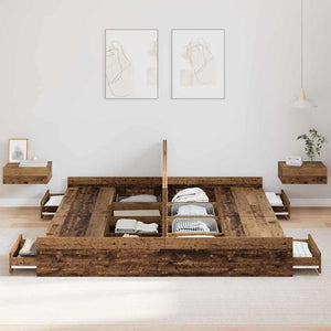 vidaXL Struttura letto con contenitore Legno vecchio 180 x 200 cm