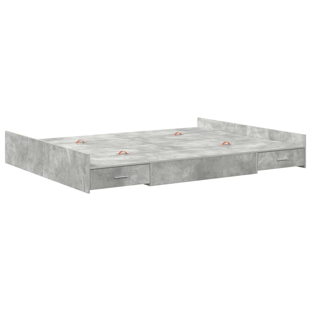 vidaXL Struttura letto con contenitore Grigio cemento 160 x 200 cm