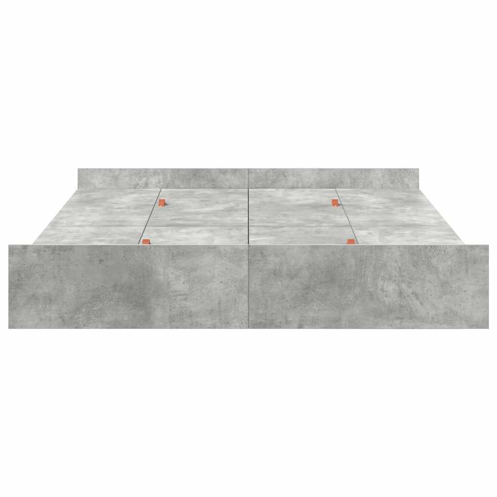 vidaXL Struttura letto con contenitore Grigio cemento 160 x 200 cm
