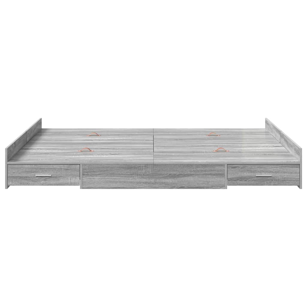 vidaXL Struttura letto con contenitore Grigio sonoma 160 x 200 cm