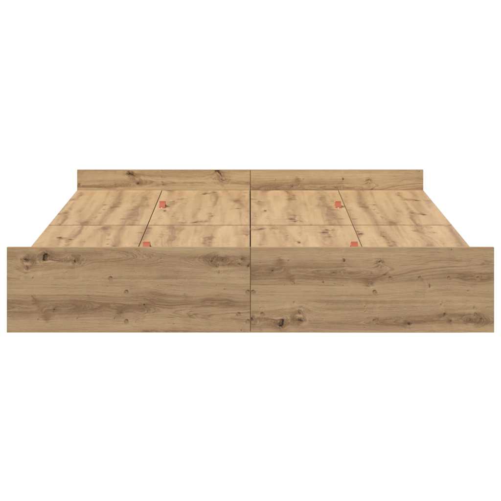 vidaXL Struttura letto con contenitore rovere artigianale 160 x 200 cm