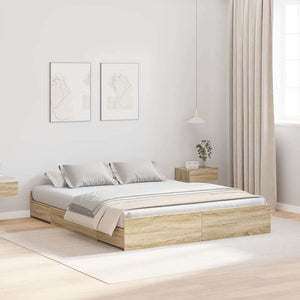 vidaXL Struttura letto con contenitore rovere sonoma 150 x 200 cm