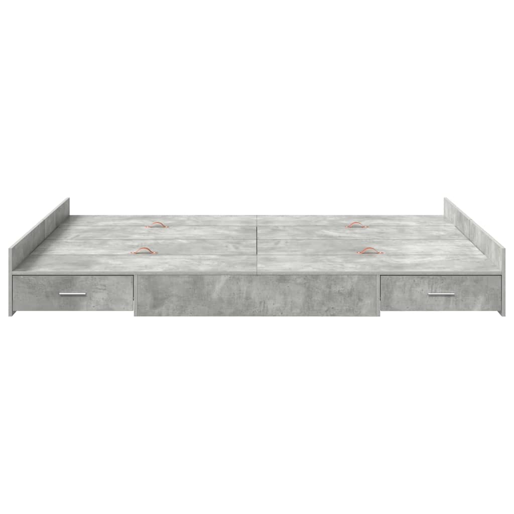 vidaXL Struttura letto con contenitore Grigio cemento 150 x 200 cm