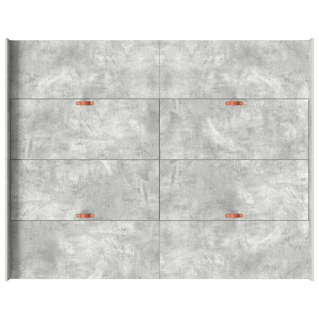 vidaXL Struttura letto con contenitore Grigio cemento 150 x 200 cm