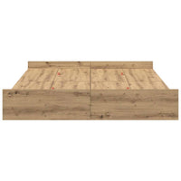 vidaXL Struttura letto con contenitore rovere artigianale 150 x 200 cm