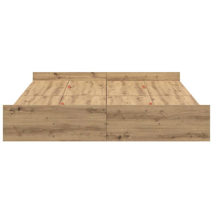vidaXL Struttura letto con contenitore rovere artigianale 150 x 200 cm