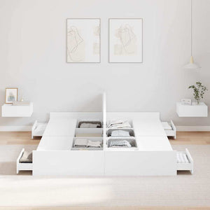 vidaXL Struttura letto con contenitore Bianco 140 x 200 cm